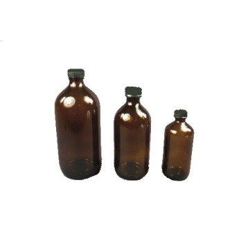 YELLOW GLASS BOTTLE - 1000 ml capacity, with screw cap