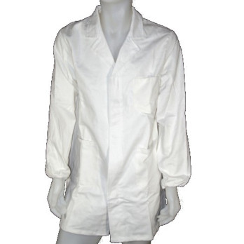 WHITE COTTON WORK COAT - SIZE XXL(58-62)