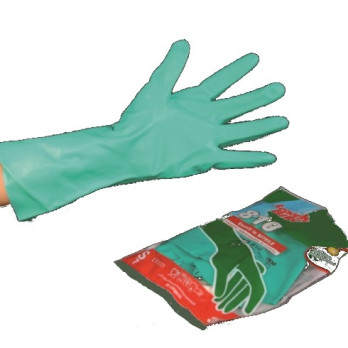 ANTIACID-ANTISOLVENT GLOVES, GREEN NITRILE - SIZE 7/7½ (S)