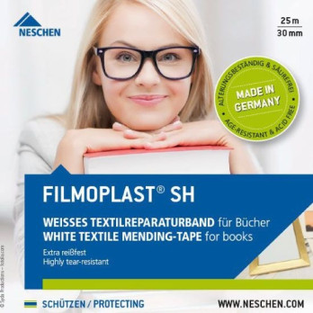 FILMOPLAST SH - NASTRO IN TESSUTO COTONE BIANCO - Rotolo 25 m - h. 2 cm