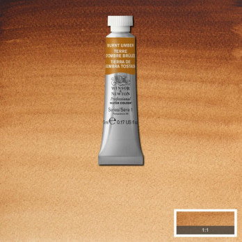 W&N WATER COLOUR ART. 076 - BURNT UMBER - 5 ml tube - gr. 1
