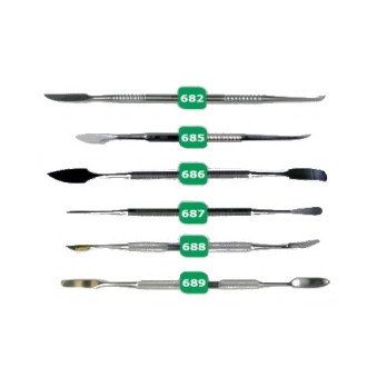 SPATULA ART. 682, ONE STRAIGHT LANCE END, ONE ROUND END, 16 cm long