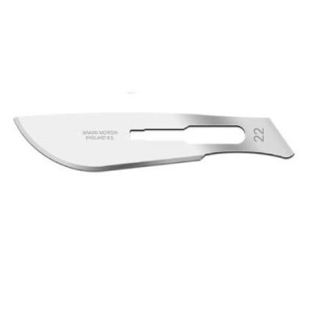 SKALPELLKLINGE N. 22 "SWANN-MORTON" (Pack. 100 Stück)