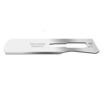 SKALPELLKLINGE N. 14 "SWANN-MORTON" (Pack. 100 Stück)