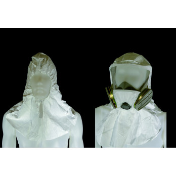 Cagoule en Tyvek triforée pour masque bi-filtre