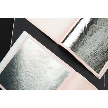 Blattfeinsilber -   dim. 9,5x9,5 cm  (Pack. 25 Blatt)