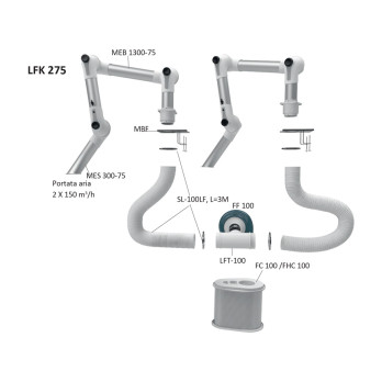 GRUPPO FILTRO ASPIRANTE MOD. LFK 275 (2 B - DIAM. 75 mm)