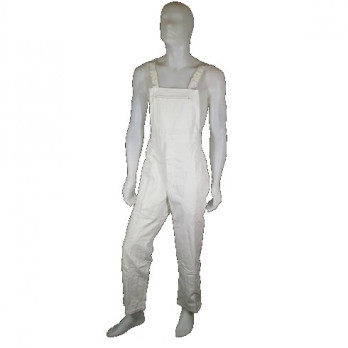 WHITE COTTON OVERALLS - SIZE L (50-52)