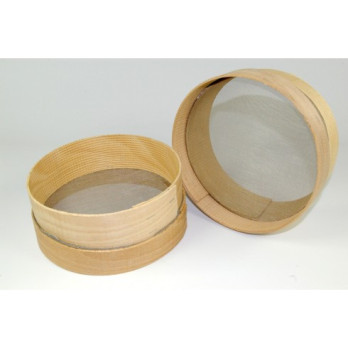SETACCIO in LEGNO diametro 18 cm. rete tessuto acciaio - 1x1 mm