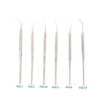 Sonde de dentiste en acier inox, 16cm, (mod.8)