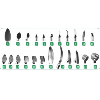 TIP ART. 12 - LEAF SHAPED FINE PATTERN dim. 16x30 mm for heated spatula