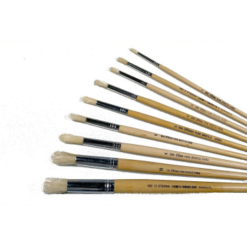 Round Brush Series 582 - White Bristle